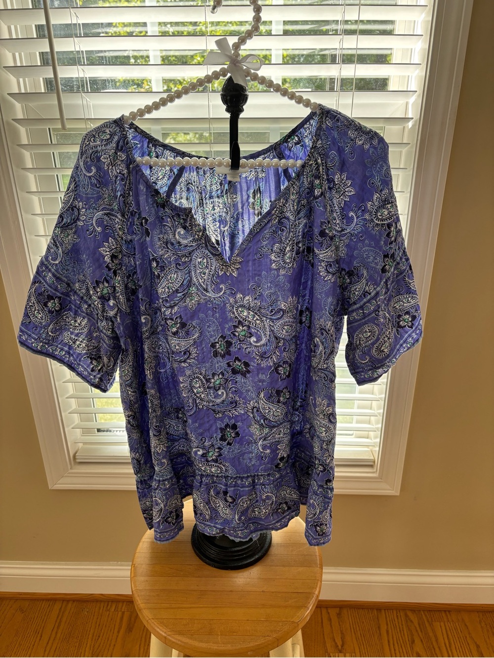 J. Jill Purple Paisley Short-Sleeve Tunic